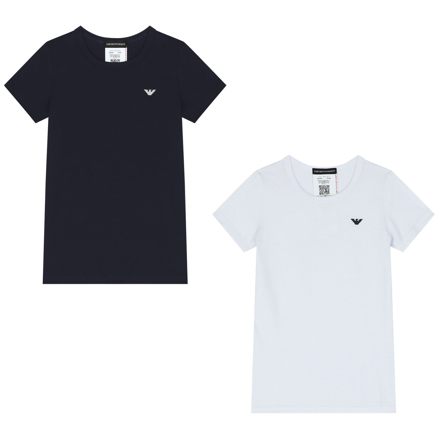 Boys White & Navy Blue Logo T-Shirts ( 2-Pack ), 1, hi-res image number null