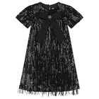Girls Black Sequin Dress, 1, hi-res