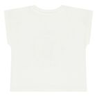 طقم أطفال شورت وقميص بشعار النمر باللون الأبيض والعاجي للأولاد, 1, hi-res