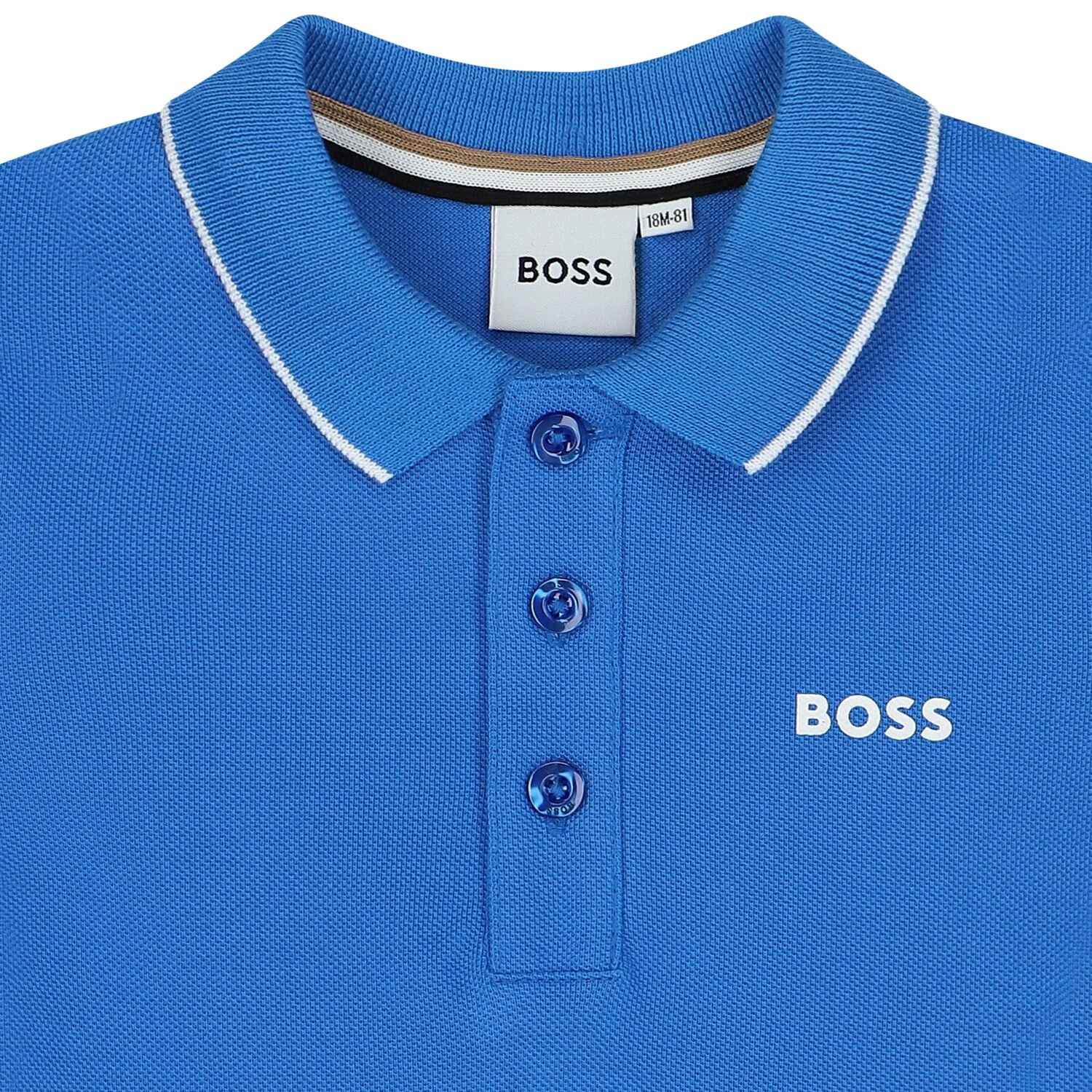 Younger Boys Blue Logo Polo Shirt, 3, hi-res image number null