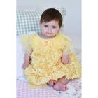 Baby Girls Yellow Ruffled Tulle Dress , 2, hi-res