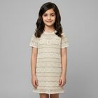 Girls Beige Logo Knitted Dress, 1, hi-res