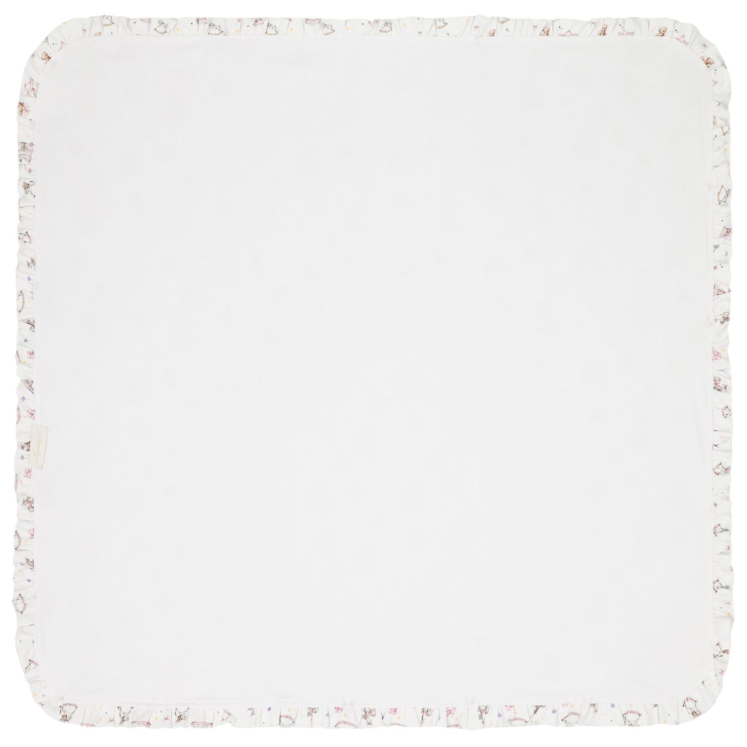 Baby Girls White & Pink Carousel Blanket, 1, hi-res