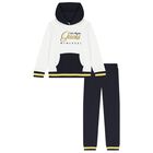Boys Navy Blue & White Logo Tracksuit, 1, hi-res