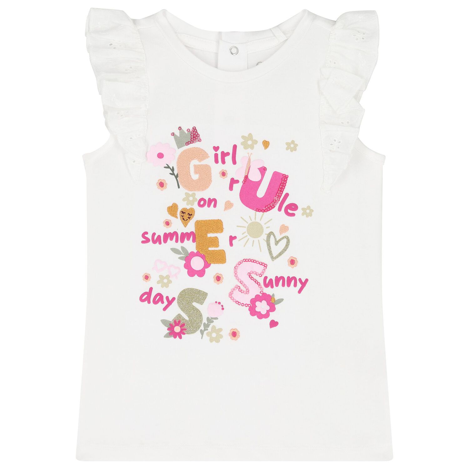 طقم ليجنز باللون أبيض ووردي للبنات , 1, hi-res