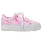 Girls Pink Bow Chunky Trainers, 1, hi-res