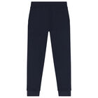 Boys Navy Blue Logo Joggers, 1, hi-res