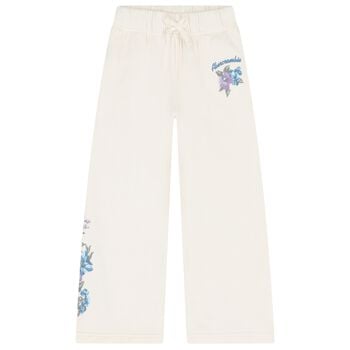 Girls Ivory Floral Logo Joggers