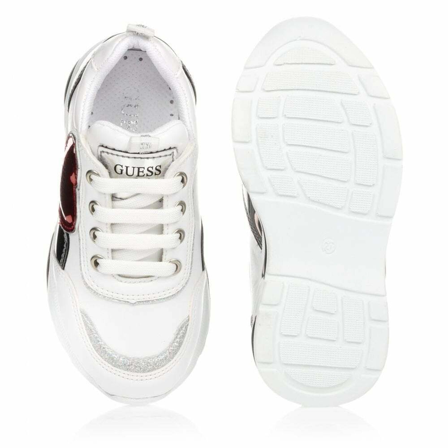 Girls White Chunky Trainers, 1, hi-res