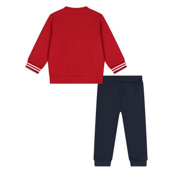 Younger Boys Red & Navy Blue Tracksuit