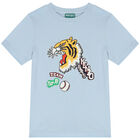 Boys Blue Varsity Tiger T-Shirt, 2, hi-res