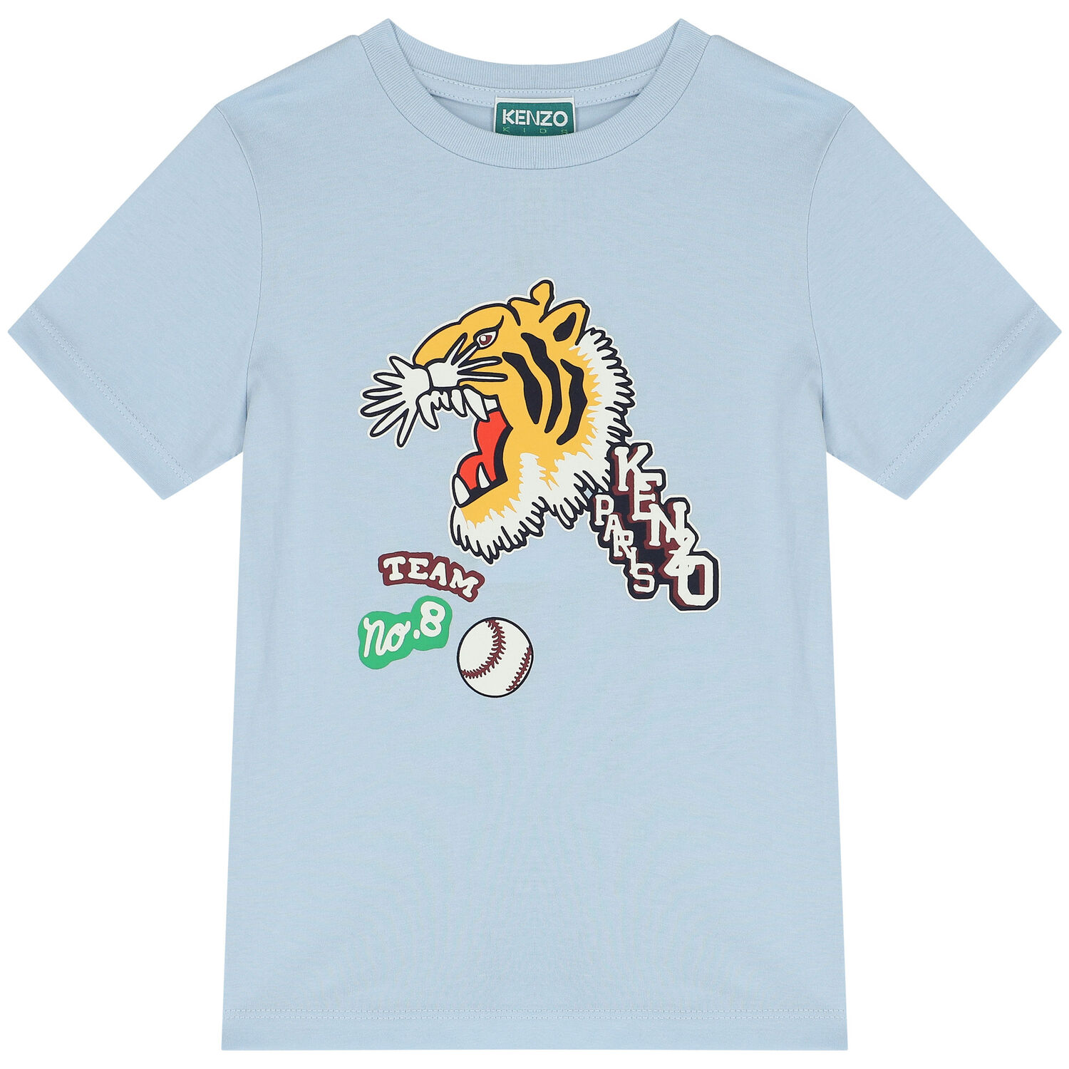 Boys Blue Varsity Tiger T-Shirt, 2, hi-res