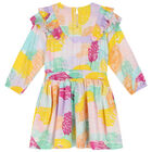 Girls Multi-Coloured Pleated Dress, 1, hi-res