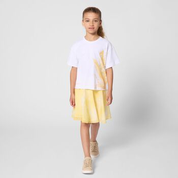 Girls White Floral T-Shirt