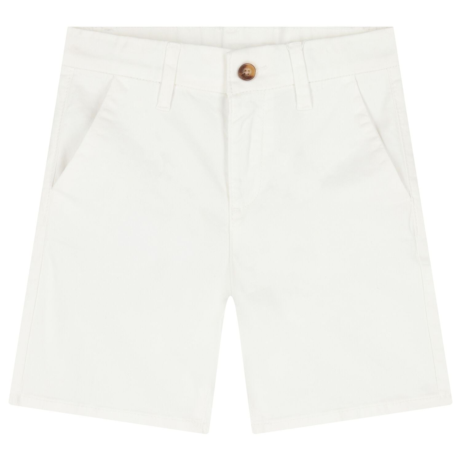 Boys White Chino Shorts, 4, hi-res