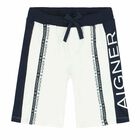 Boys White Logo Shorts, 1, hi-res