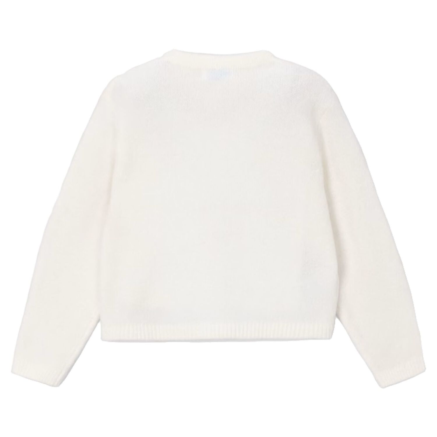 Girls Ivory Bow Knitted Cardigan, 4, hi-res