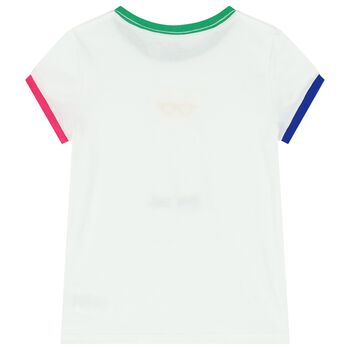 Girls White Logo Polo Bear T-Shirt