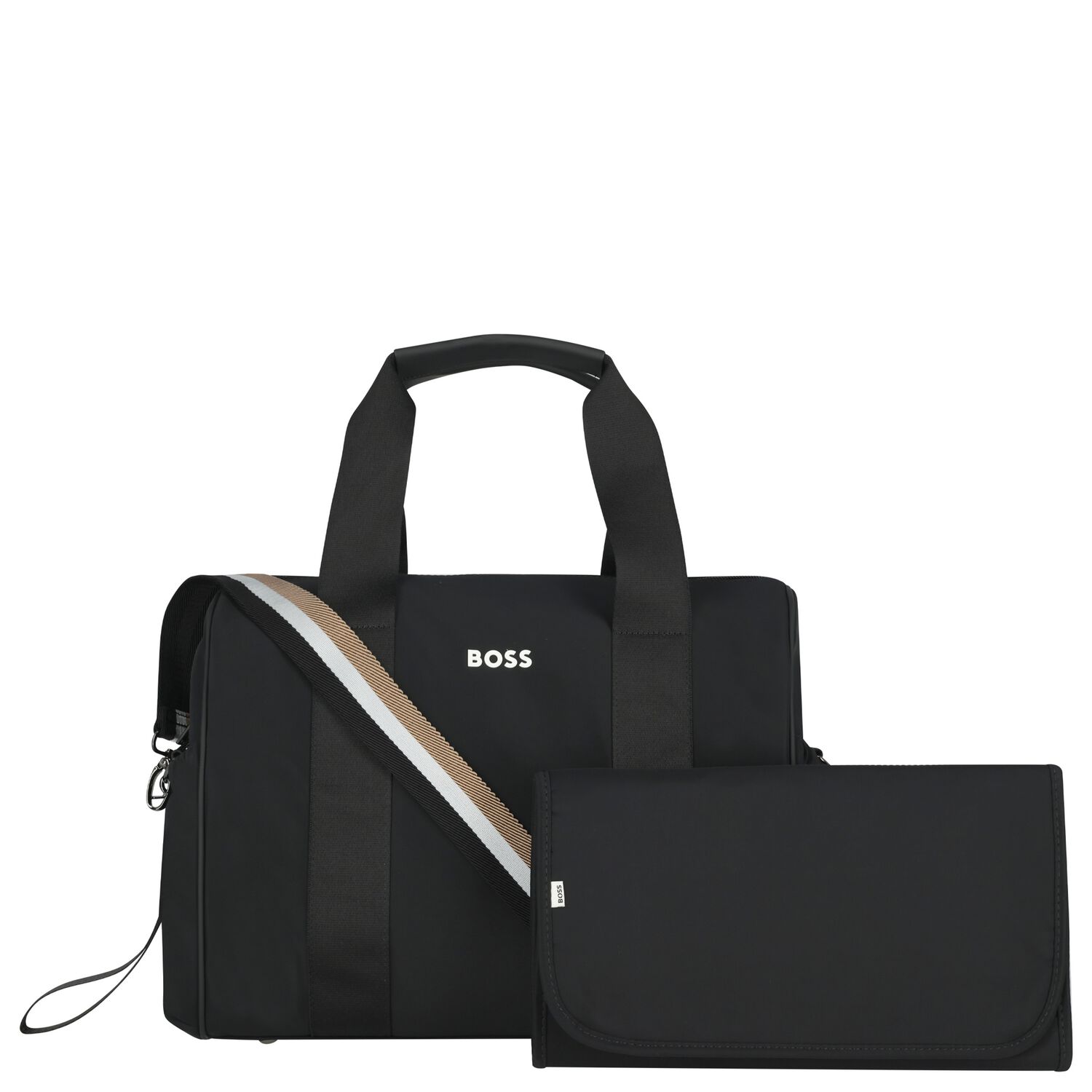 Black Logo Baby Changing Bag , 1, hi-res