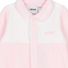 Baby Girls Pink & White Babygrow, 1, hi-res