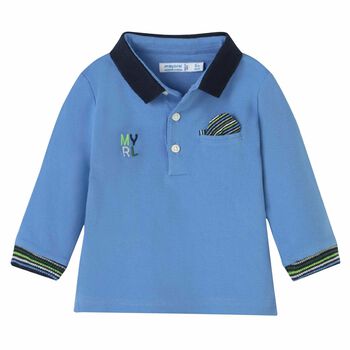 Younger Boys Blue Logo Polo Shirt