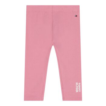 Baby Girls Pink Logo Leggings