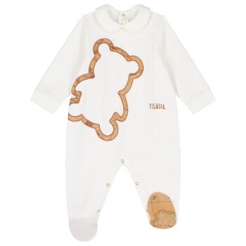 White Teddy Bear Geo Map Babygrow