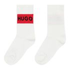 Boys White & Black Logo Socks ( 2-Pack ), 1, hi-res