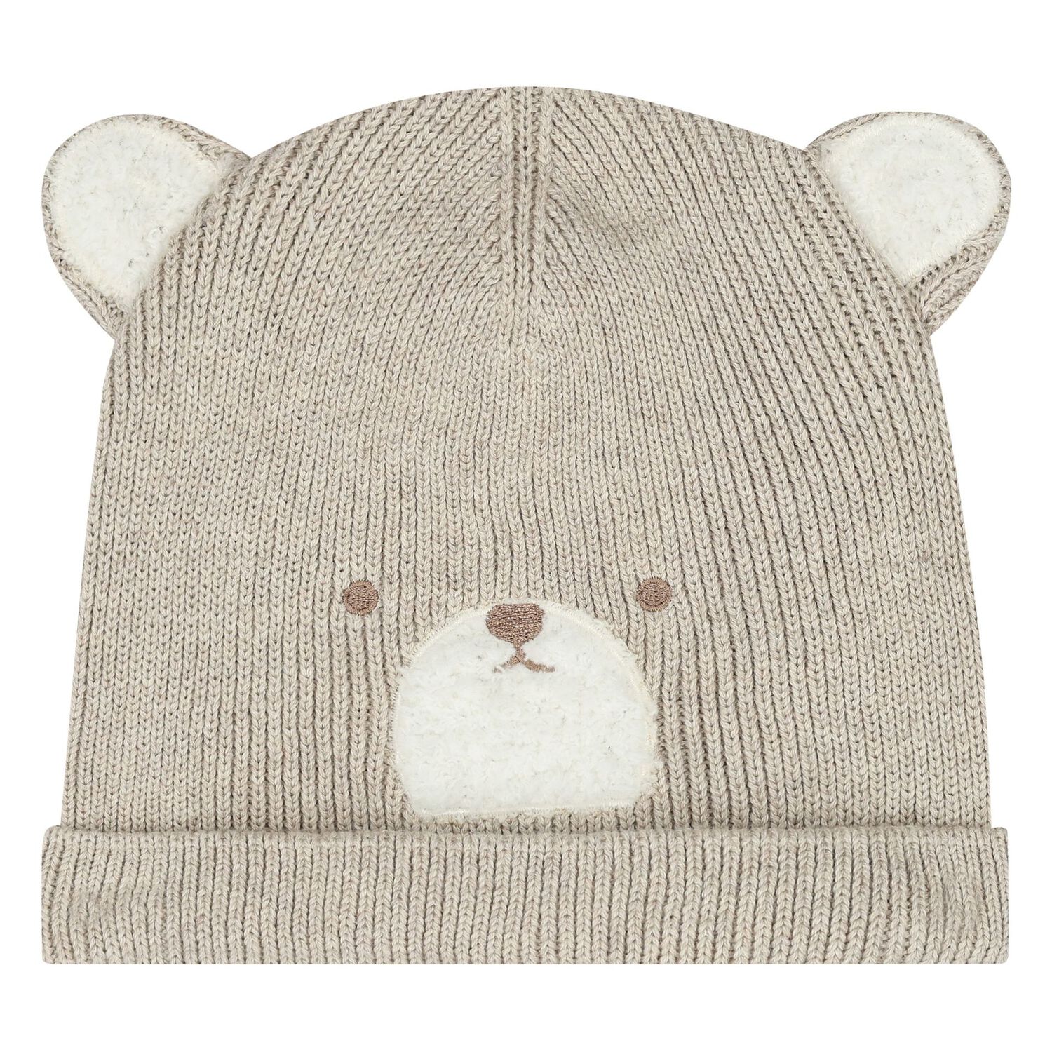 Beige Bear Hat & Socks Baby Set, 2, hi-res