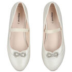 حذاء بنات بفيونكة باللون الفضي, 3, hi-res