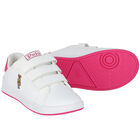 Girls White Logo Trainers, 1, hi-res