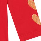 Girls Red Glittery Hearts Long Sleeve Top, 2, hi-res
