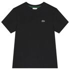 Boys Black Logo T-Shirt, 3, hi-res