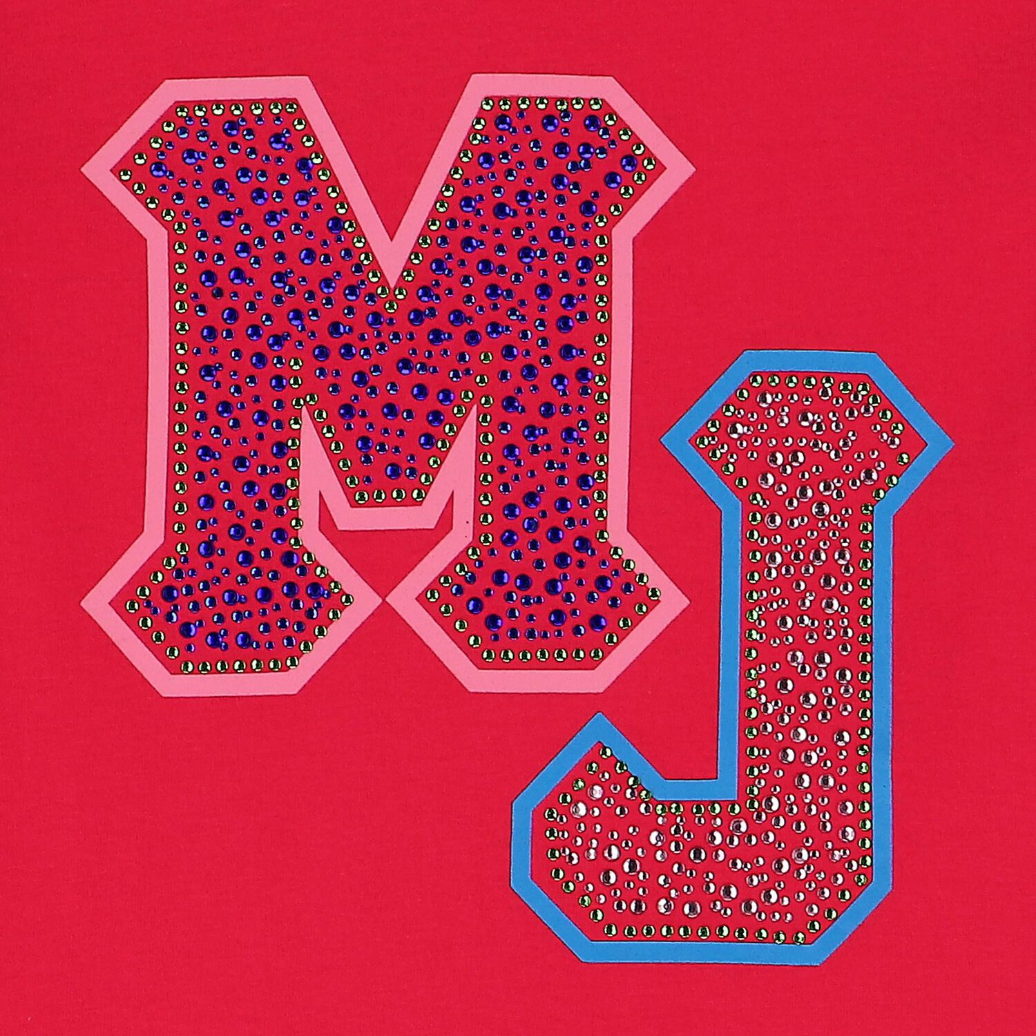 توب بنات بأكمام بالشعار مطرز باللون الوردى, 1, hi-res