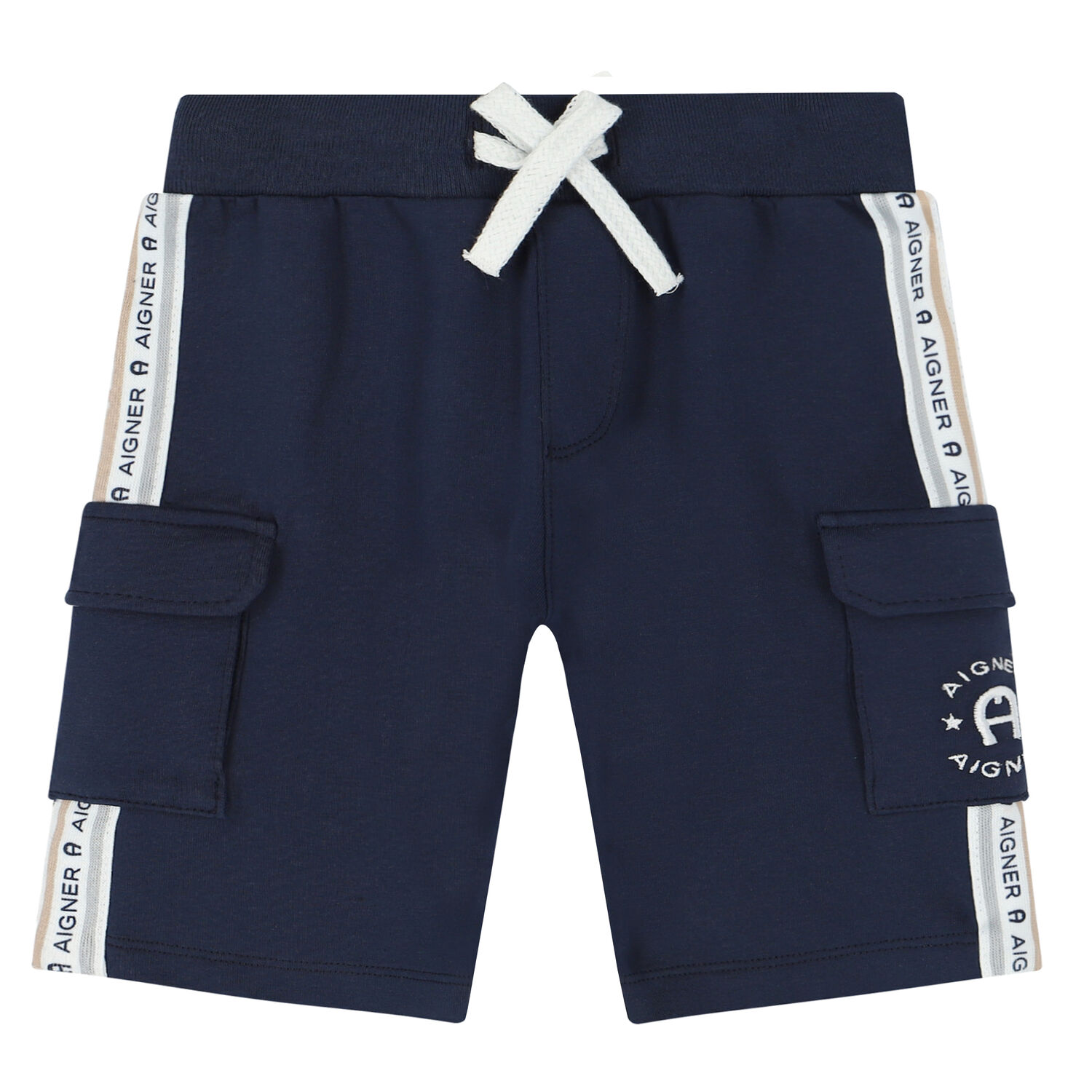 Younger Boys Navy Logo Shorts, 2, hi-res