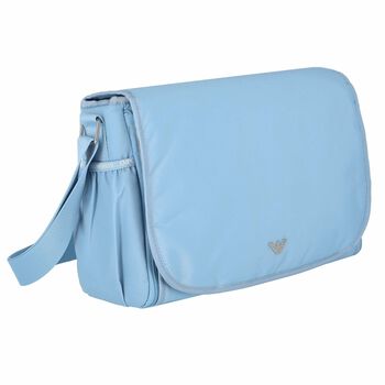 حقيبة تغيير للاطفال بالشعار باللون الازرق للاولاد