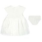 Baby Girls White Tulle Dress Set, 1, hi-res