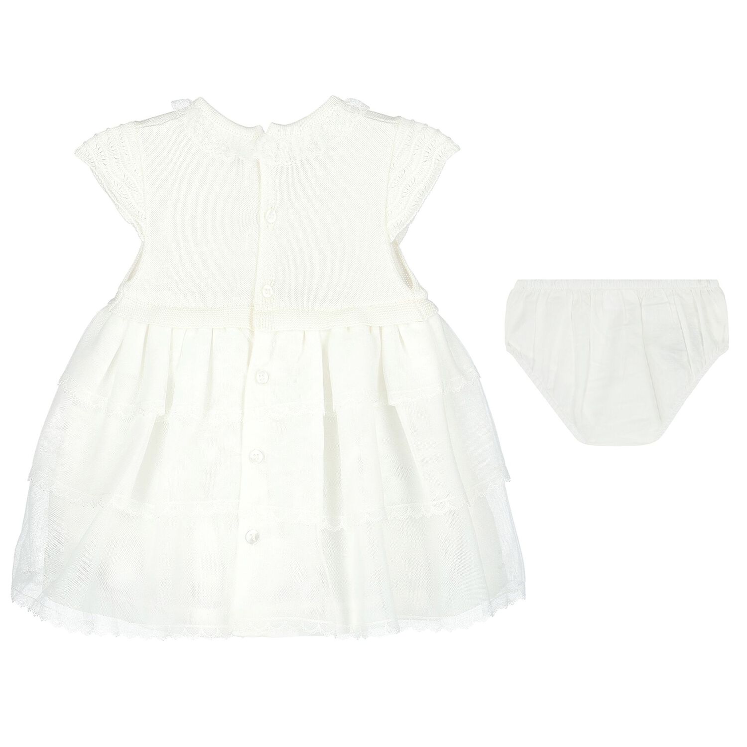 Baby Girls White Tulle Dress Set, 1, hi-res image number null