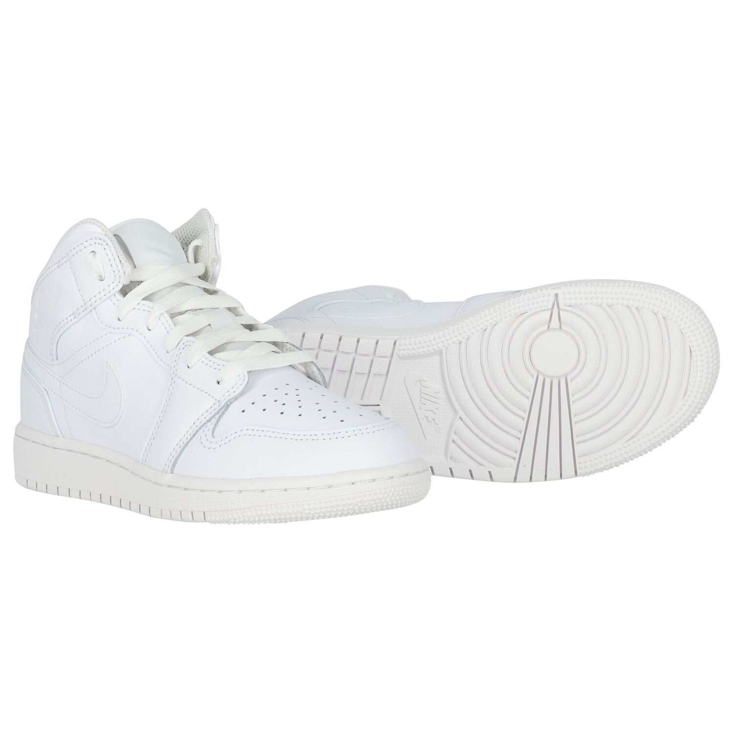 White Air Jordan 1 Mid Trainers, 1, hi-res image number null