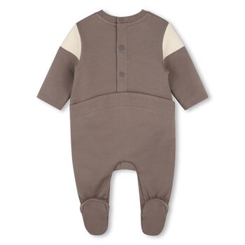 Baby Boys Grey Logo Babygrow