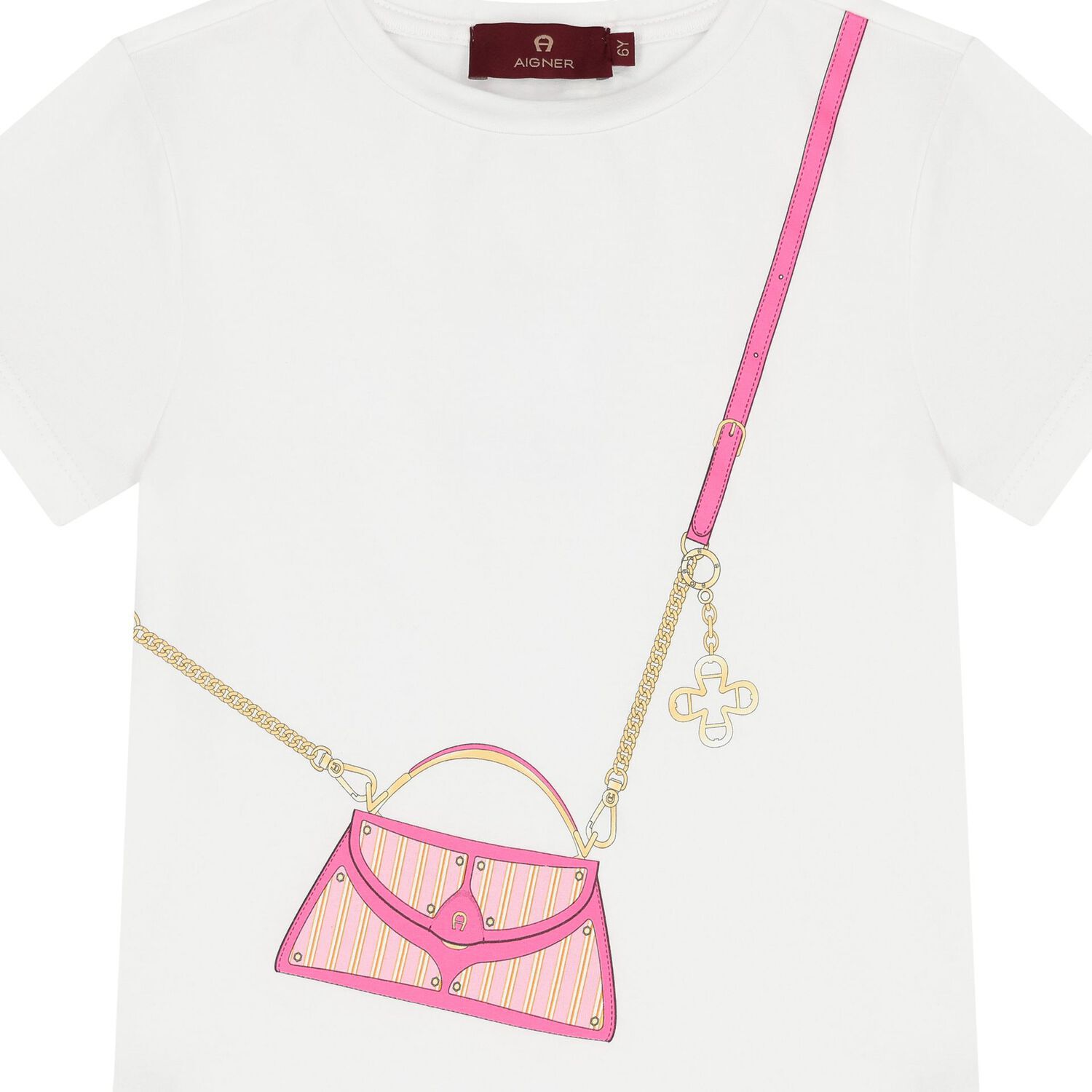 Girls White Logo Bag T-Shirt, 1, hi-res