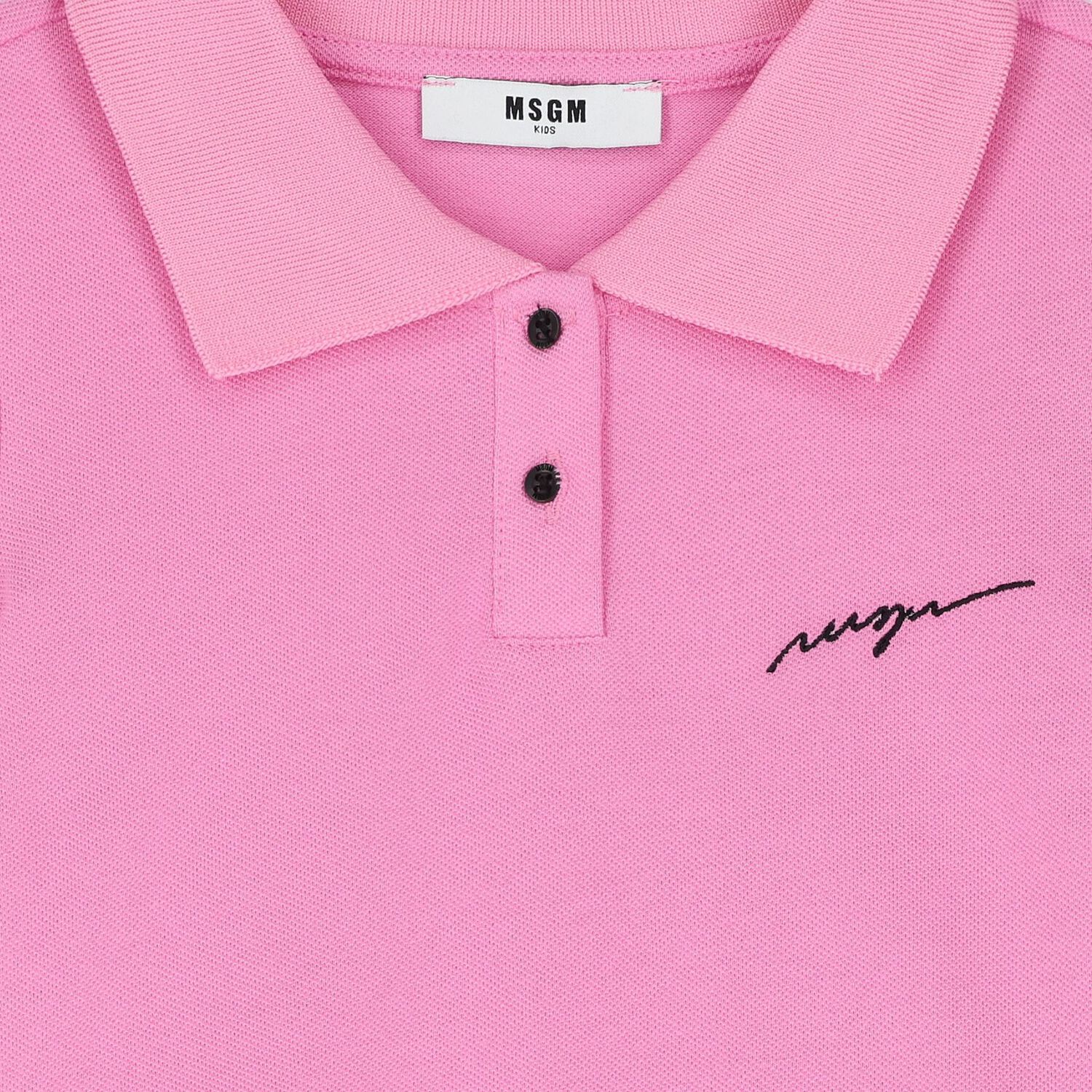 فستان بالشعار باللون وردي بالشعار للبنات, 1, hi-res image number null