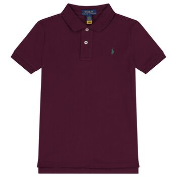 Ralph Lauren Boys Burgundy Logo Polo Shirt, 1 Boys Burgundy Logo Polo Shirt