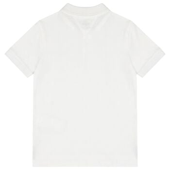 Boys White Logo Sailboat Polo Shirt