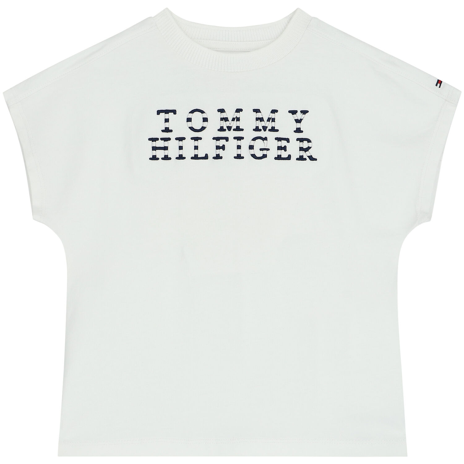 تيشيرت بنات بالشعار باللون الأبيض, 1, hi-res