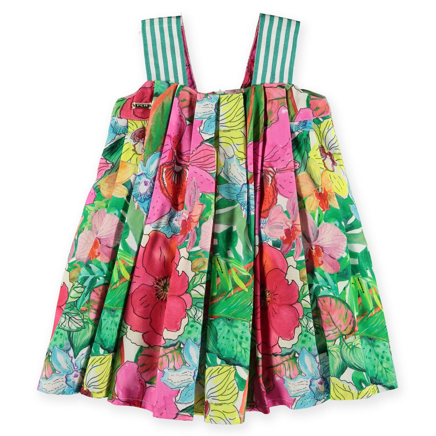 Girls Multicolor Floral Dress, 1, hi-res