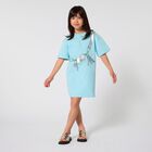 Girls Pale Blue Bag Print Dress, 1, hi-res