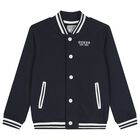 Boys Navy Blue Logo Bomber Jacket, 1, hi-res