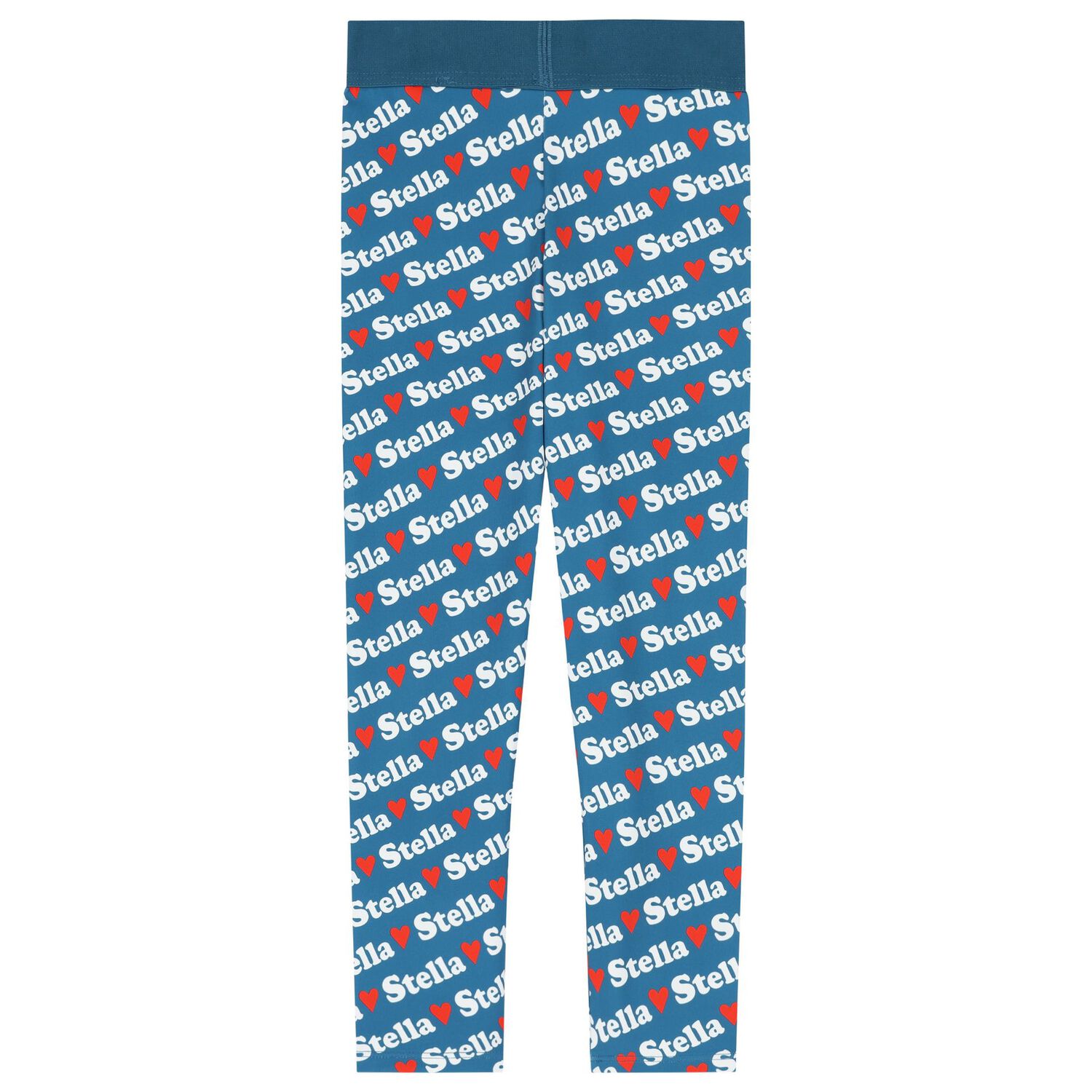 Girls Blue Logo Heart Leggings, 1, hi-res image number null