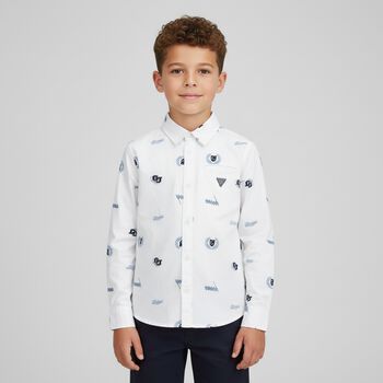 Boys White Logo Shirt